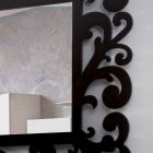 Großer rechteckiger Wandspiegel mit modernem Design aus schwarzem Holz - Manola Viadurini