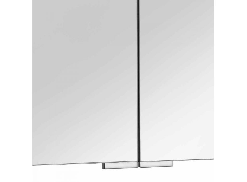 2-türiger Spiegel mit silbernem Aluminiumbehälter und Chromdetails - Maxi
