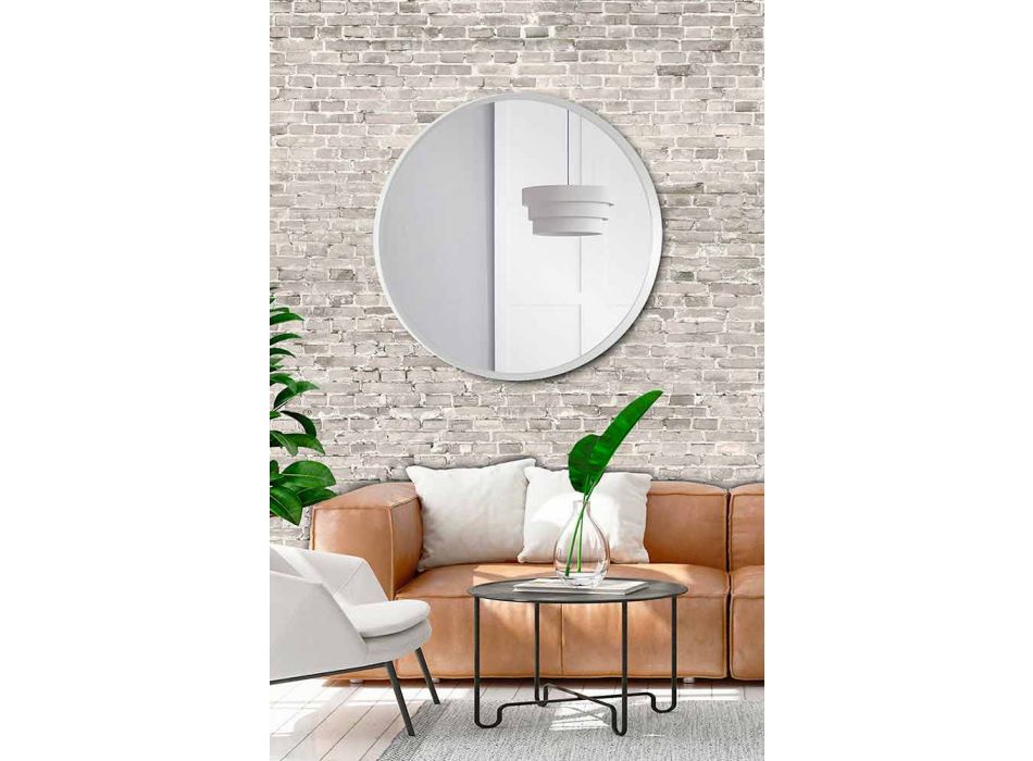 Runder Wandspiegel mit lackiertem Rahmen von elegantem modernem Design - Odosso Viadurini