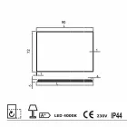 Wandspiegel mit Satinkanten, LED-Beleuchtung, Tessa Viadurini