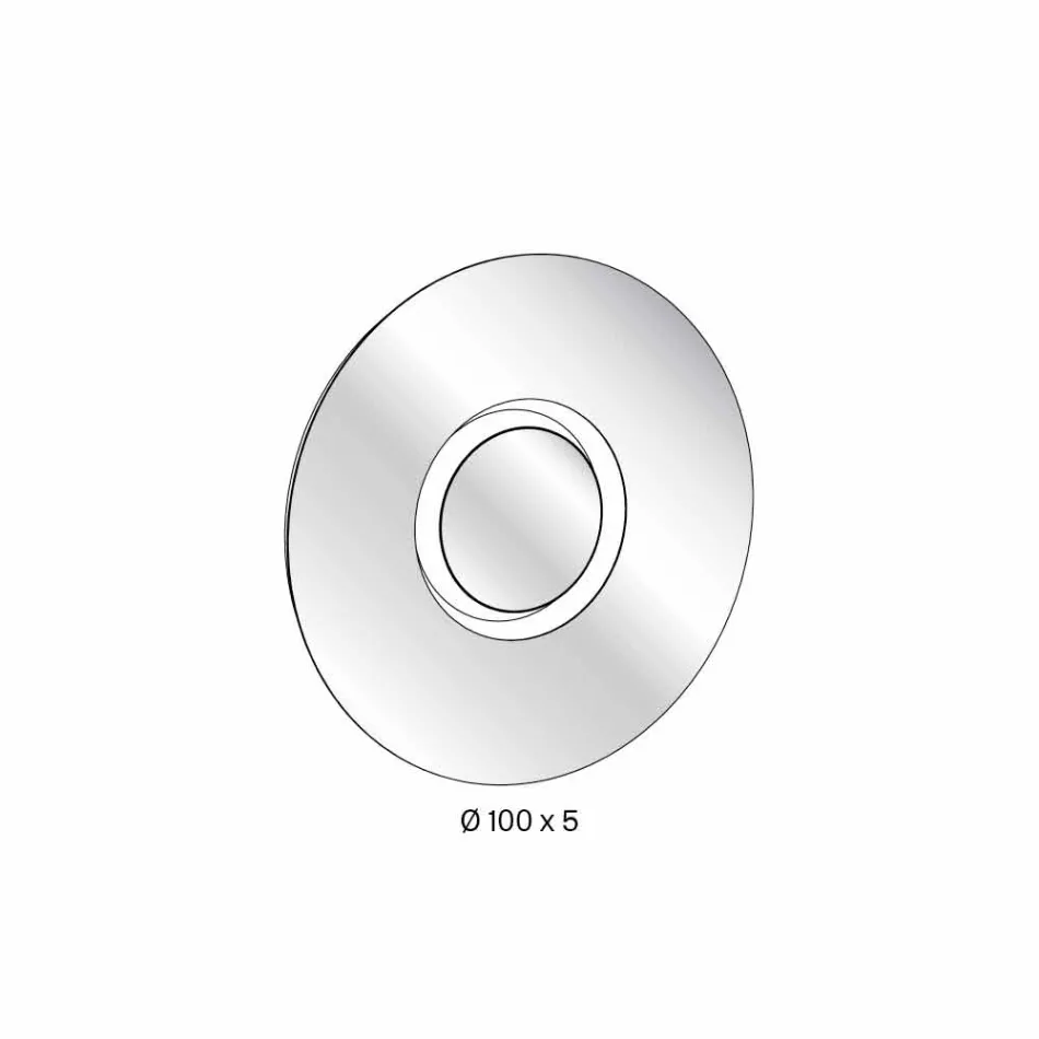 Runder Design-Wandspiegel mit goldenem Metall mit Mittelstück - Merale Viadurini