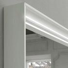 Wand-Badezimmerspiegel mit LED-Licht und Holzrahmen Made in Italy - Geppio Viadurini