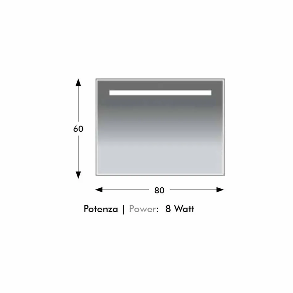 Wand Badezimmerspiegel mit aluminiumähnlichem Rahmen Made in Italy - Tobi Viadurini