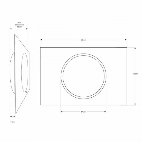Badezimmerspiegel mit beleuchteter kreisförmiger Innenstruktur