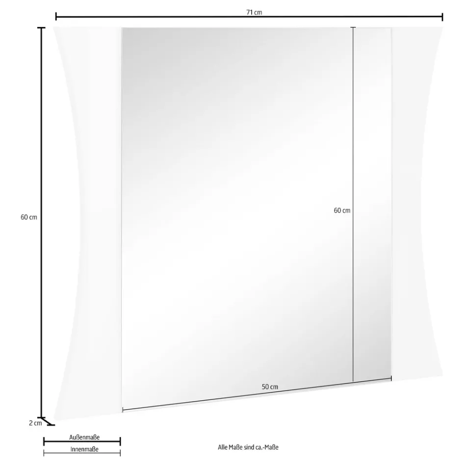 Schlafzimmerspiegel oder Wandeingang gewölbtes Design 2 Größen - Sabine Viadurini