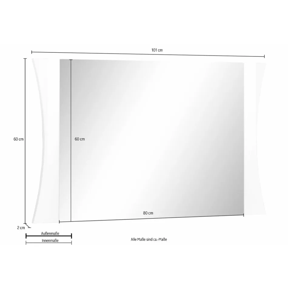Schlafzimmerspiegel oder Wandeingang gewölbtes Design 2 Größen - Sabine Viadurini