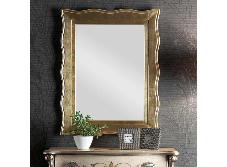 Klassischer Spiegel mit rechteckigem Goldrahmen Made in Italy - Florence Viadurini