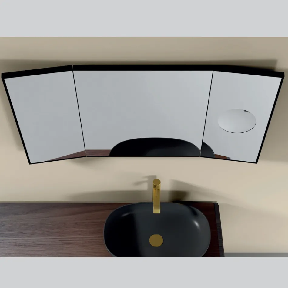 Spiegel mit 2 beweglichen Seiten und Vergrößerungsspiegel, hergestellt in Italien – Nelson Viadurini