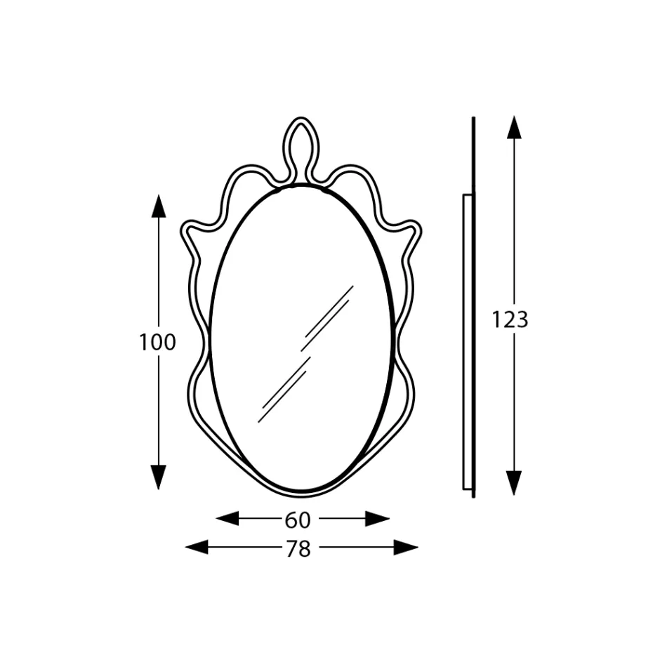 Spiegel mit Metallrahmen und integrierten LEDs Made in Italy - Leonardo Viadurini