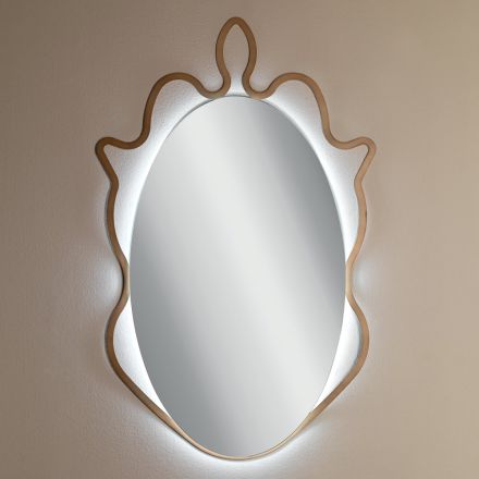 Spiegel mit Metallrahmen und integrierten LEDs Made in Italy - Leonardo Viadurini
