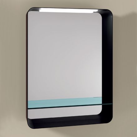 Spiegel mit Metallrahmen und Glasablage, hergestellt in Italien – Frida Viadurini