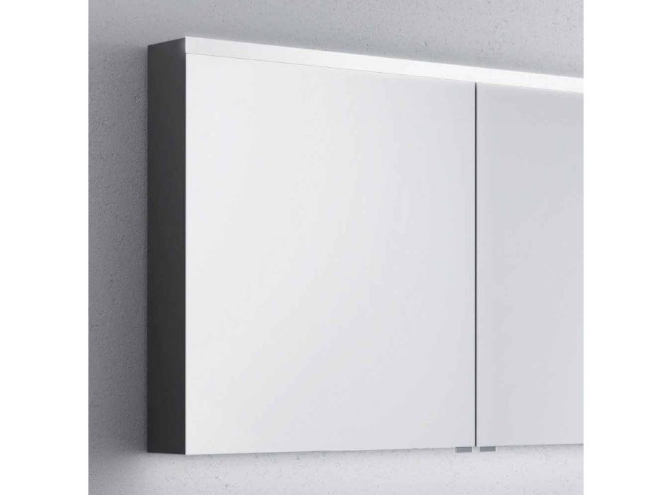 2-türiger Badezimmerspiegel mit LED, modernes Design, Carol Viadurini