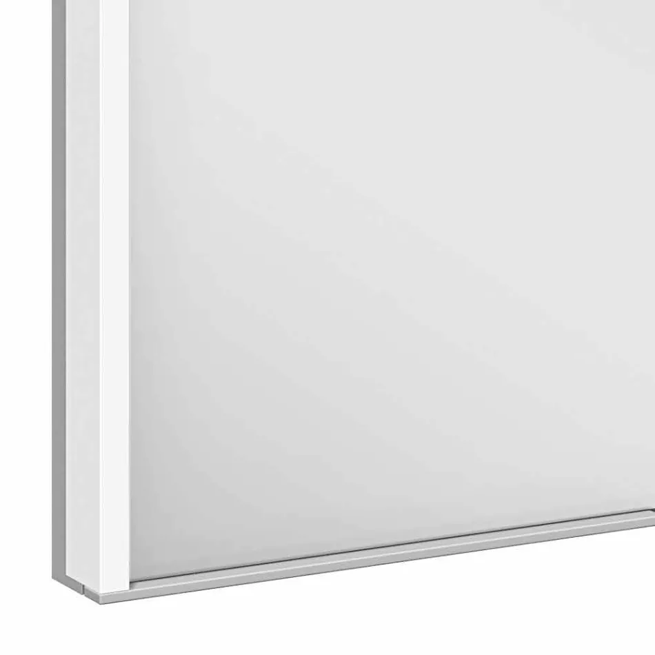 Moderner Einbau-Spiegelschrank aus silber lackiertem Aluminium - Demon Viadurini