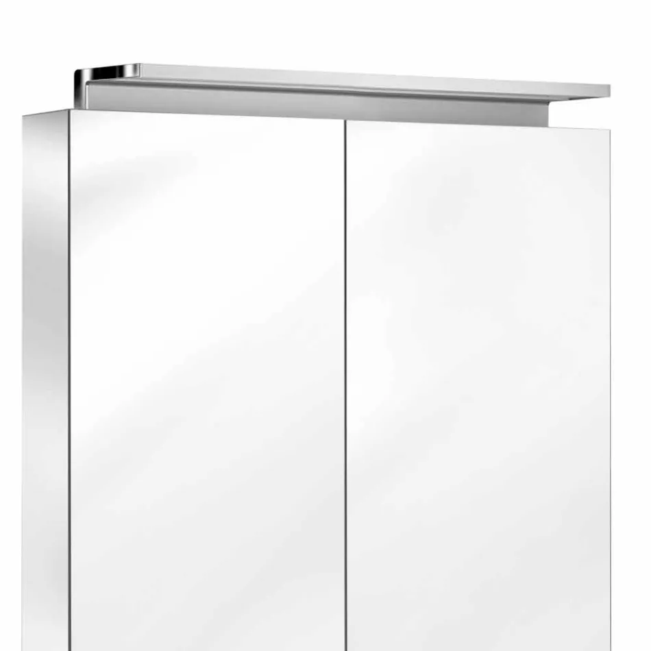 Wandspiegel mit 2 Türen mit LED-Licht und Steckdosen - Bramo Viadurini