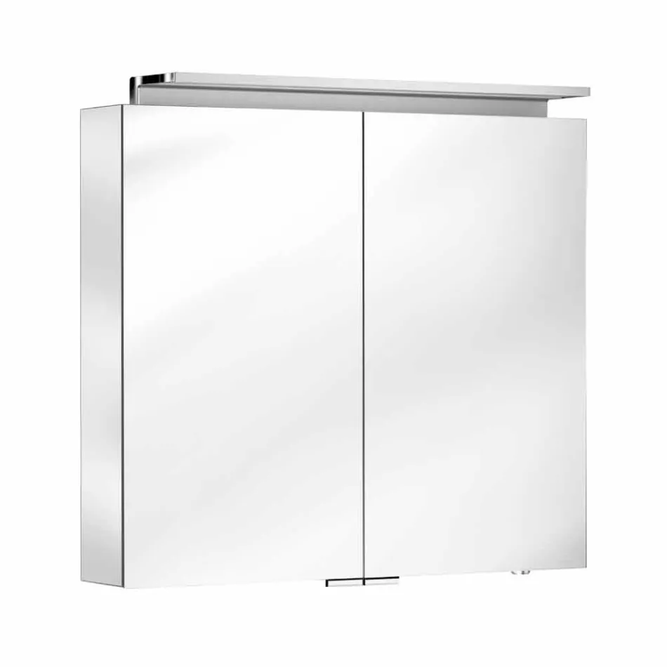 Wandspiegel mit 2 Türen mit LED-Licht und Steckdosen - Bramo Viadurini