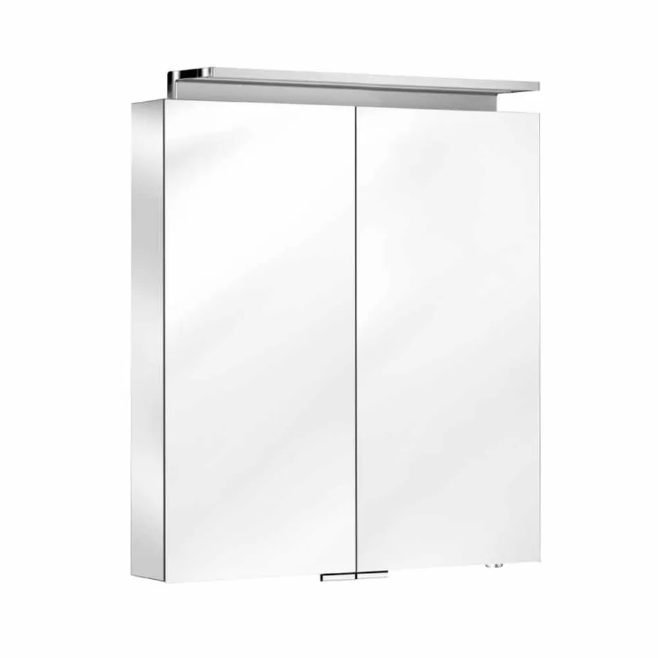 Wandspiegel mit 2 Türen mit LED-Licht und Steckdosen - Bramo Viadurini