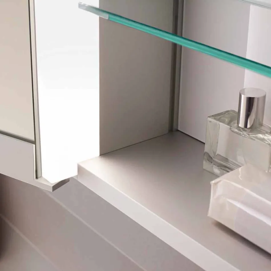 Wandspiegel aus Aluminium mit LED-Beleuchtung - Demon Viadurini