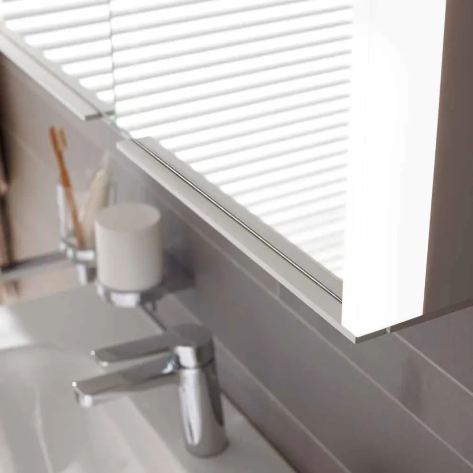 Wandspiegel aus Aluminium mit LED-Beleuchtung - Demon Viadurini