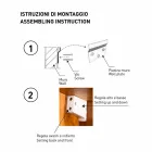 Wandspiegel aus Teakholz mit Regalen und internen Schubladen - Ralio Viadurini