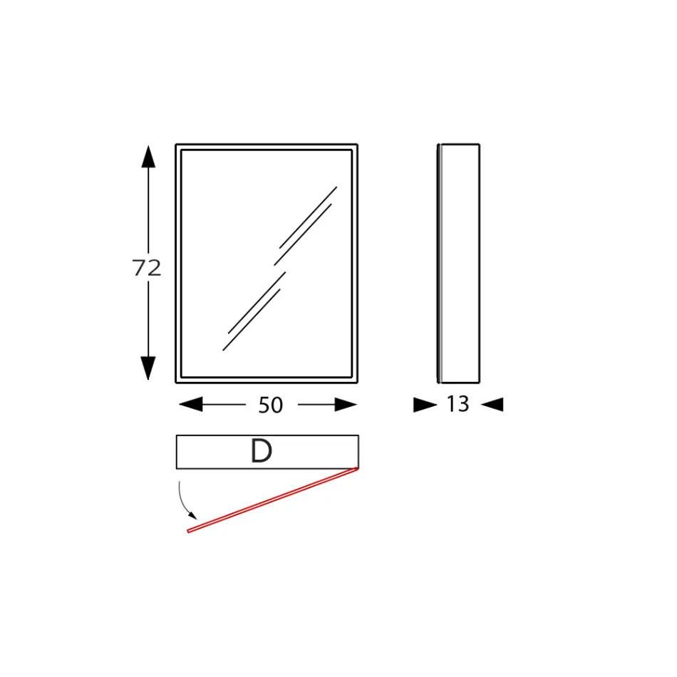 Spiegelbehälter aus Holz mit Doppelspiegel und Lichtern, hergestellt in Italien – Darwin Viadurini