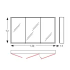 Spiegelbehälter aus Holz mit Doppelspiegel und Lichtern, hergestellt in Italien – Darwin Viadurini
