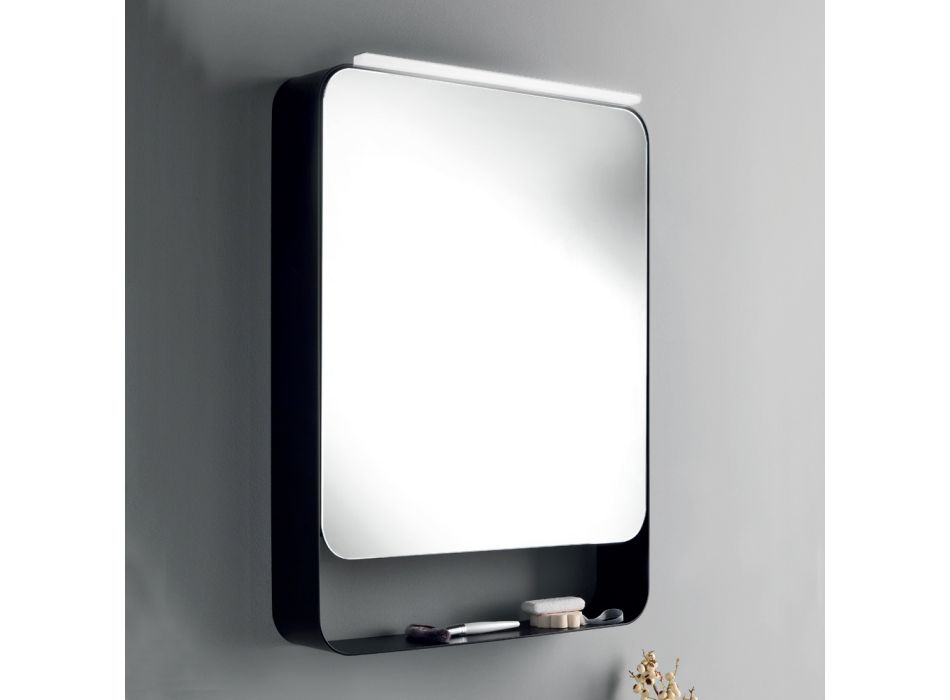Spiegelbehälter aus Metall mit doppelter Spiegeltür und Lichtern, hergestellt in Italien – Jane Viadurini