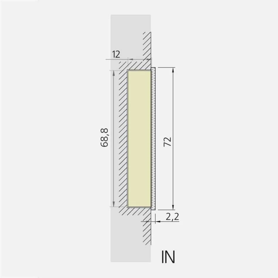 Modernes Design LED-Einbau-Spiegel mit 2 Türen, Adele Viadurini
