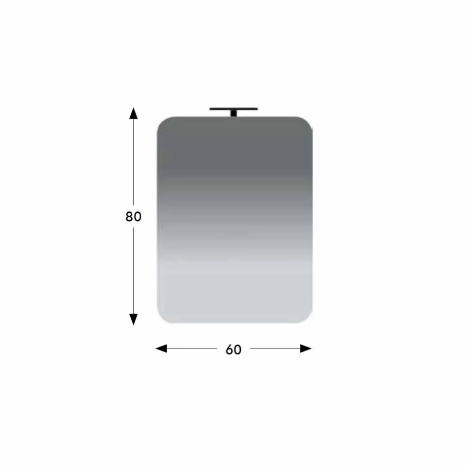 Wand Badezimmerspiegel mit modernem Design LED-Lampe Made in Italy - Guido Viadurini