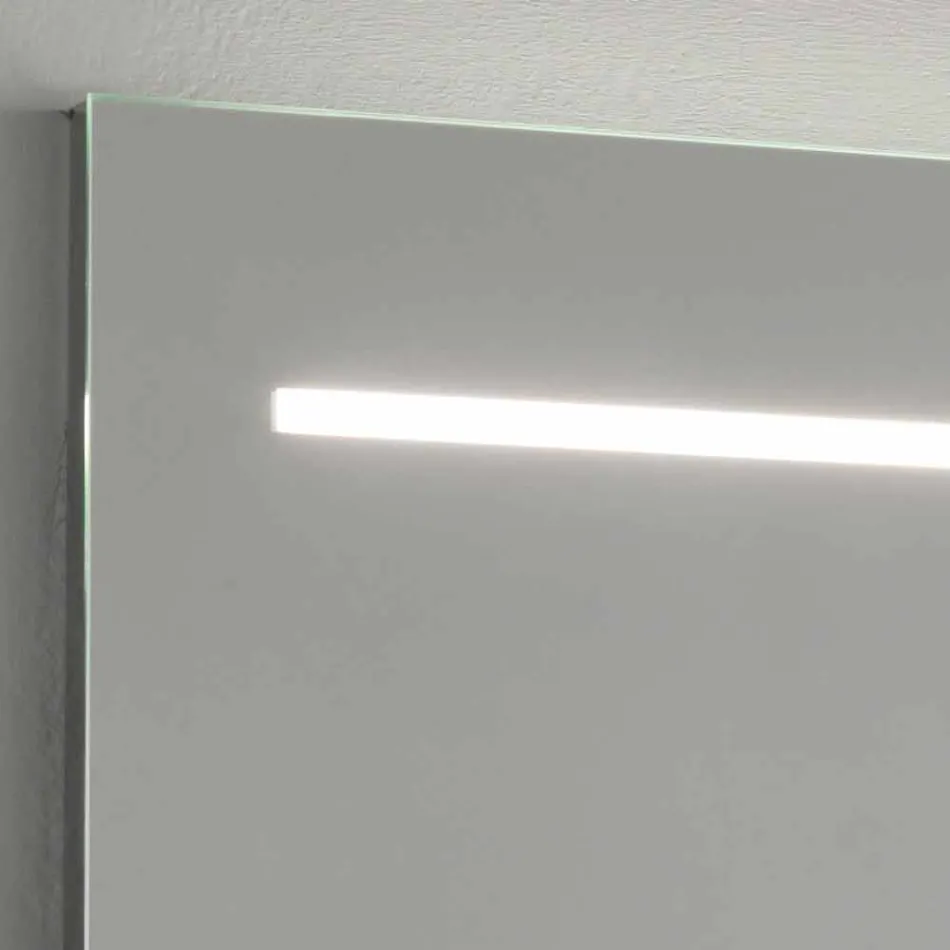 Moderner Wandspiegel mit LED-Licht und Stahlrahmen Made in Italy - Yutta Viadurini