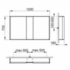 Moderner Wandspiegel mit 3 Türen aus silber lackiertem Aluminium - Demon Viadurini