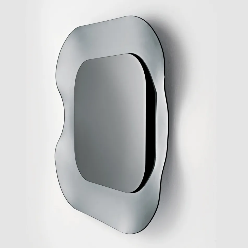 Wandspiegel mit Rahmen aus Fusingglas, hergestellt in Italien – Adored Viadurini