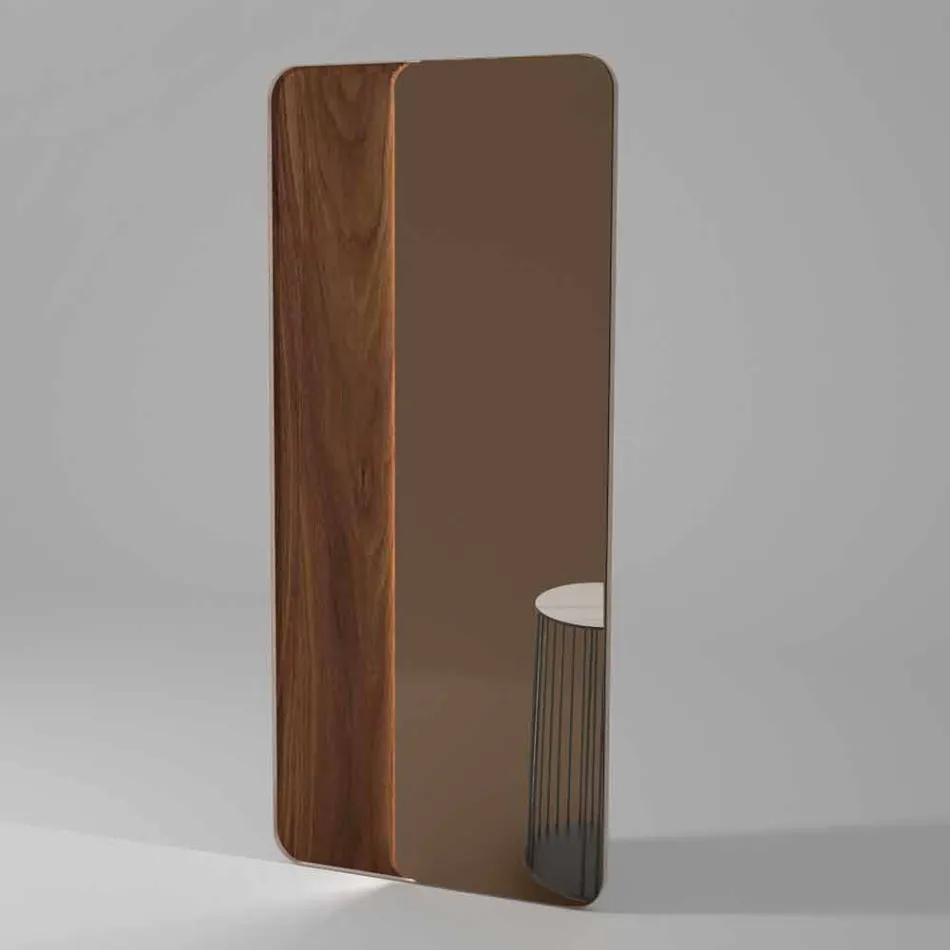 Wandspiegel mit Holz- oder Keramikeinsatz Made in Italy - Montecarlo Viadurini