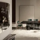 Wandspiegel mit Struktur aus schwarz lackiertem Holz, hergestellt in Italien – Arya Viadurini