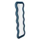 Wandspiegel aus MDF mit Samtbezug und Wellenlinien - Sheldon Viadurini