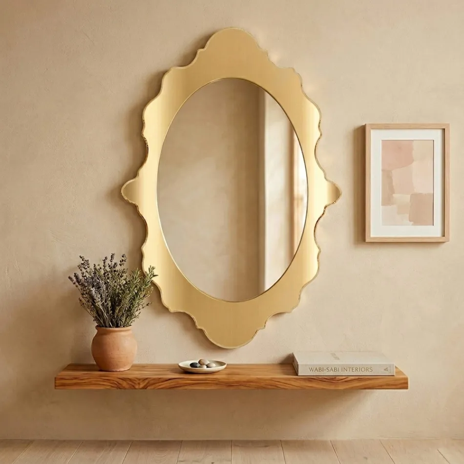 Plexiglas-Wandspiegel mit Gold- oder Silberrahmen, hergestellt in Italien - Ariele Viadurini