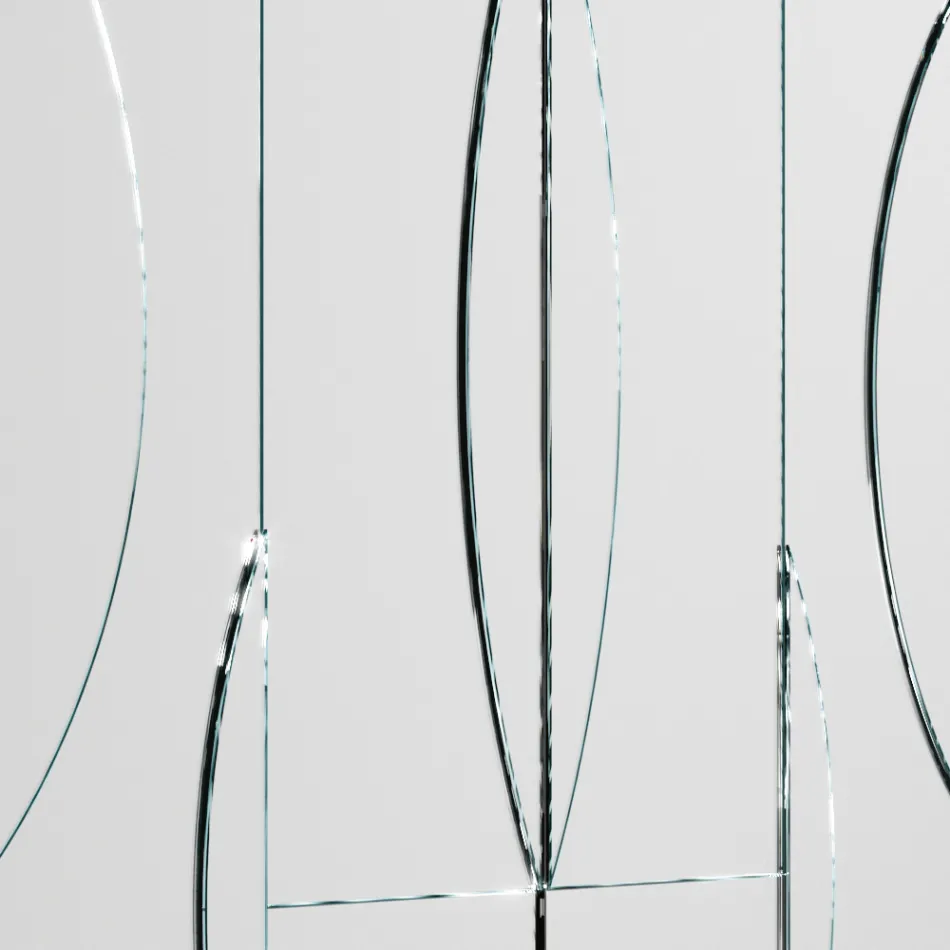 Modularer Wandspiegel mit Holzstruktur Made in Italy - Saetta Viadurini