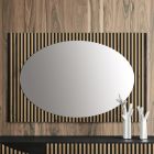 Ovaler Wandspiegel mit vertikaler Lamellenhalterung, hergestellt in Italien – Anne Viadurini