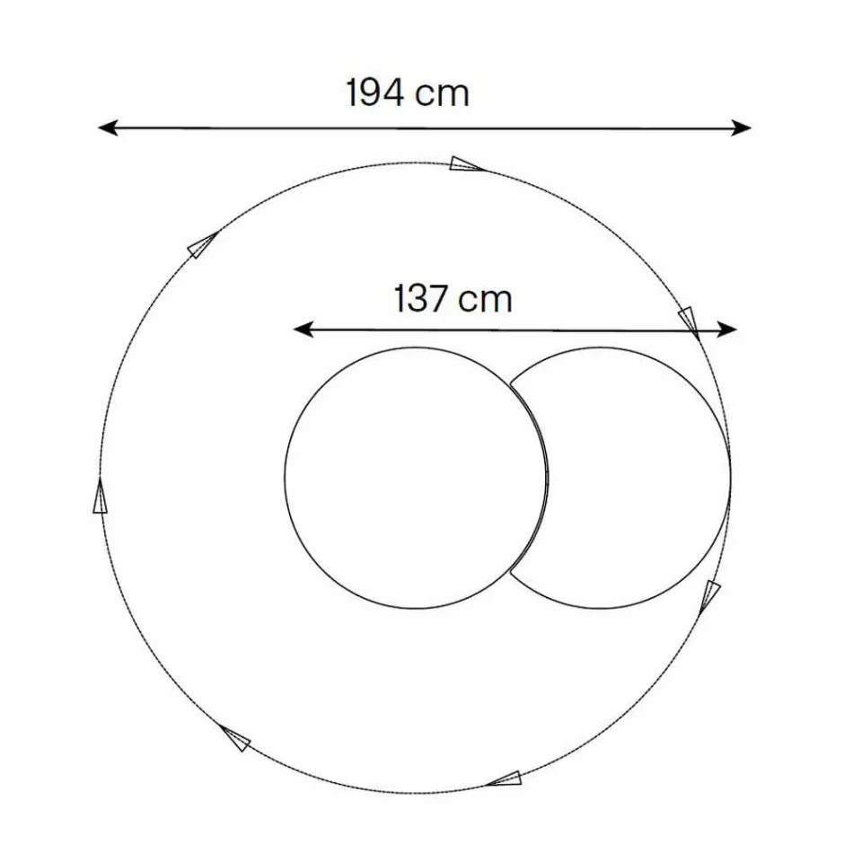 Runder Wandspiegel mit um 360 ° drehbarem Satelliten Made in Italy - Shaki Viadurini
