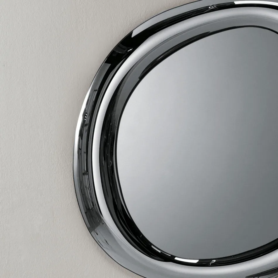 Gebogener Wandspiegel mit geschwungenem Rahmen, hergestellt in Italien – Babila Viadurini