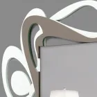 Großer dekorativer Wandspiegel im modernen Design in Weiß und Kakao – Bocchio Viadurini