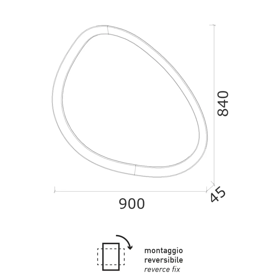 Unregelmäßig geformter Spiegel mit Hintergrundbeleuchtung, hergestellt in Italien - Ride Viadurini