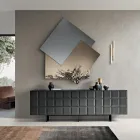 Spiegel aus 3 überlappenden Platten, 2 Bronze und 1 Rauchglas - Armida Viadurini