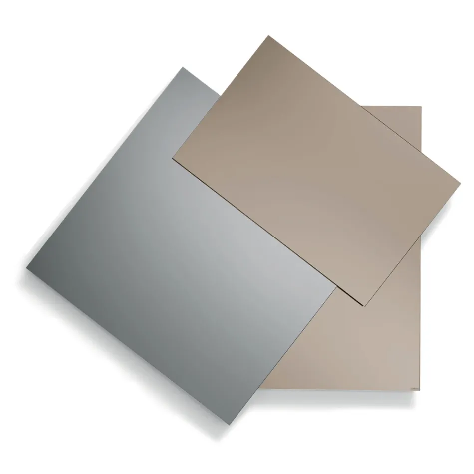 Spiegel aus 3 überlappenden Platten, 2 Bronze und 1 Rauchglas - Armida Viadurini