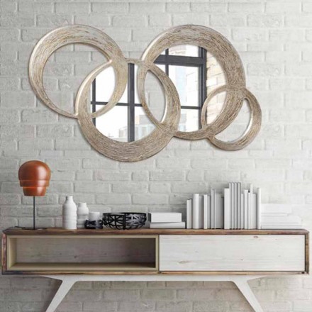 Spiegel in MDF Blattsilber Finish-Bearbeitung von Material-Kugel Viadurini