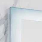 Moderner Spiegel mit Milchglaskanten, LED-Beleuchtung, Ady Viadurini