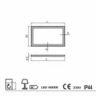 Moderner Spiegel mit Milchglaskanten, LED-Beleuchtung, Ady Viadurini