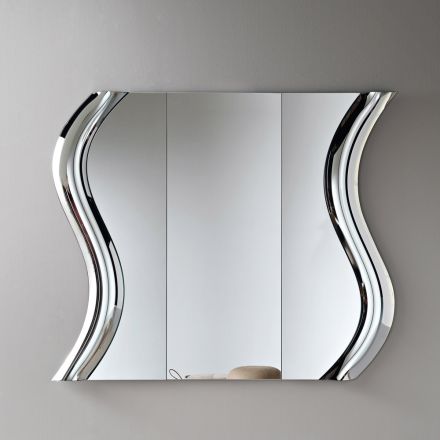 Modularer Spiegel mit Einsatz aus verschmolzenem Glas, hergestellt in Italien - Sorya Viadurini
