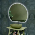 Hinterleuchteter Spiegel mit durchgehendem LED-Lichtstreifen an der Wand - Excelsior Viadurini