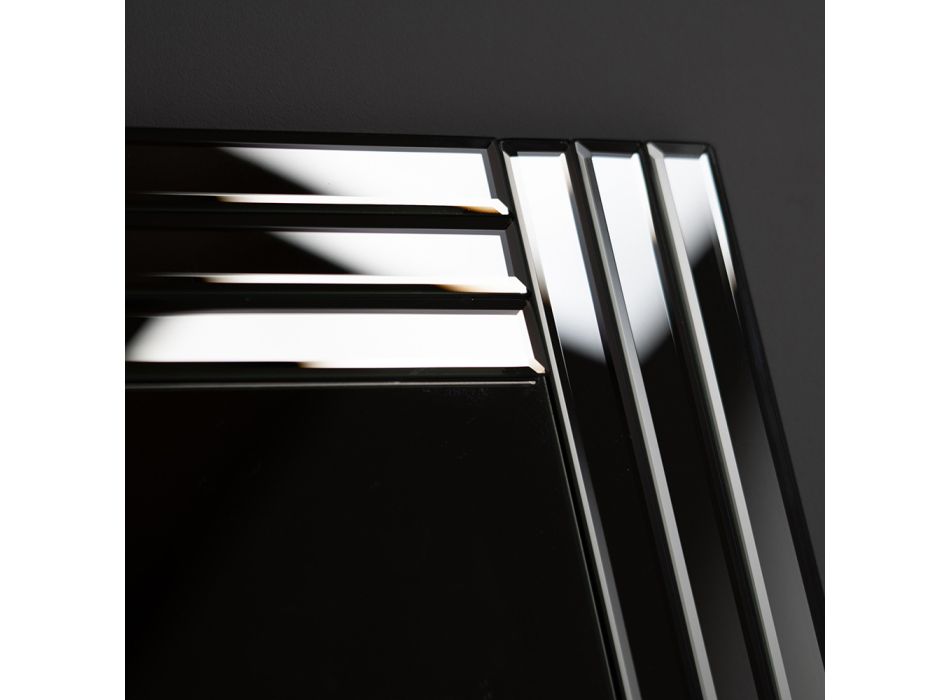 Rechteckiger Wandspiegel mit Struktur in modernem Design MDF - Brisco Viadurini