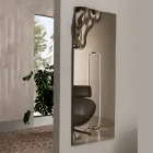 Rechteckiger Spiegel mit Ecke aus Fusingglas, hergestellt in Italien - Adelinda Viadurini